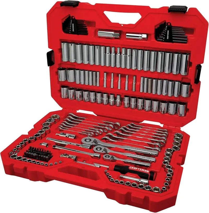 CRAFTSMAN 189-Piece Mechanics Tool Set  Includes 1/4 and 3/8 Drive Ratchets, Sockets, and Accessories (CMMT12134)
