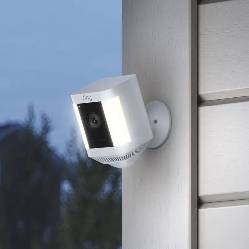 Spotlight Cam Plus Outdoor Smart Security Camera, White (2-pack) – Battery Powered