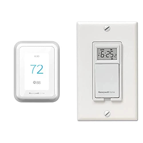Honeywell Home T9 WiFi Smart Thermostat, Smart Room Sensor Ready, Touchscreen Display, Alexa and Google Assist White
