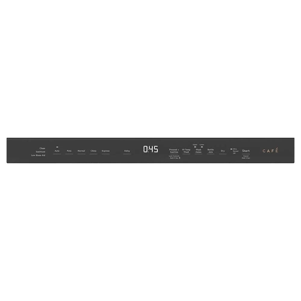 Café - Modern Glass Top Control Built-In Dishwasher with Stainless Steel Tub, 3rd Rack, 45dBA - Platinum glass