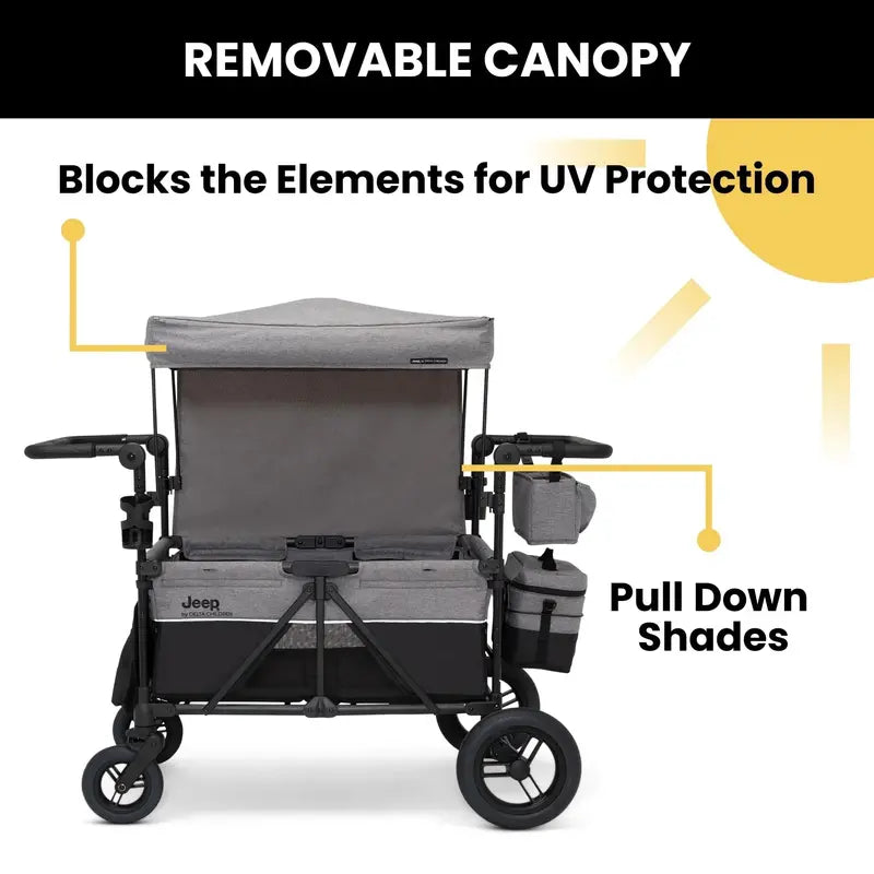 Delta Children Jeep Wrangler 4-Seater Stroller Wagon  Ride-On Toy & Transport Cart