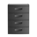 Hyper Tough 4 Drawer Plastic Garage Storage Cabinet 18.7 D x 25.39 W x 35.31 H . Black