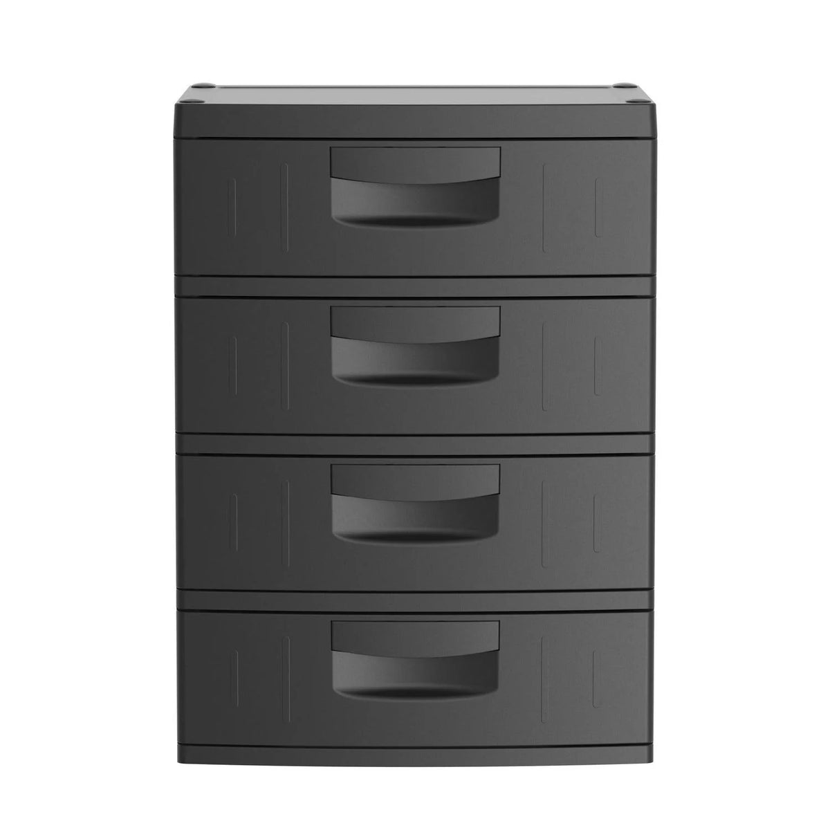 Hyper Tough 4 Drawer Plastic Garage Storage Cabinet 18.7 D x 25.39 W x 35.31 H . Black