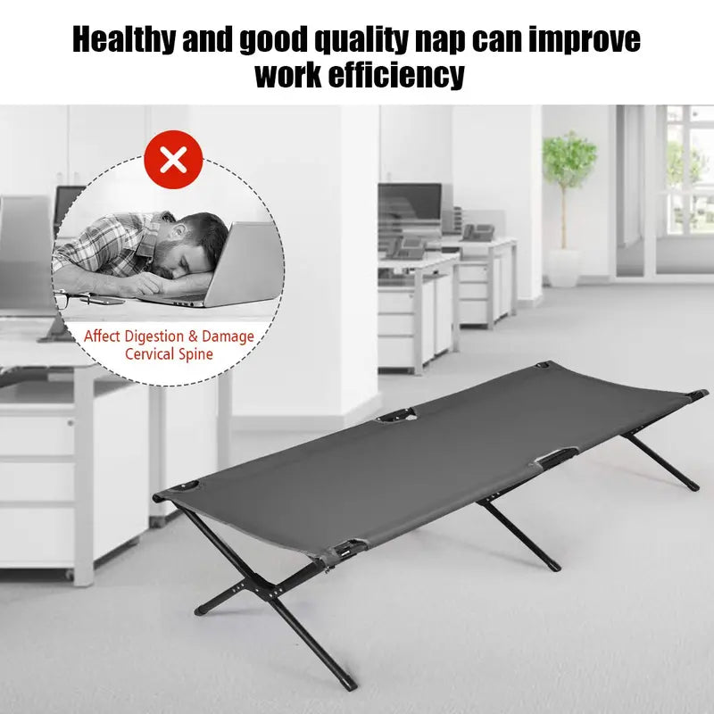 Travel-Ready Folding Camping Cot with Durable Carry Bag Included