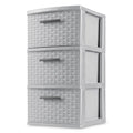 Sterilite Cement-Weave 3-Drawer Vertical Storage Tower