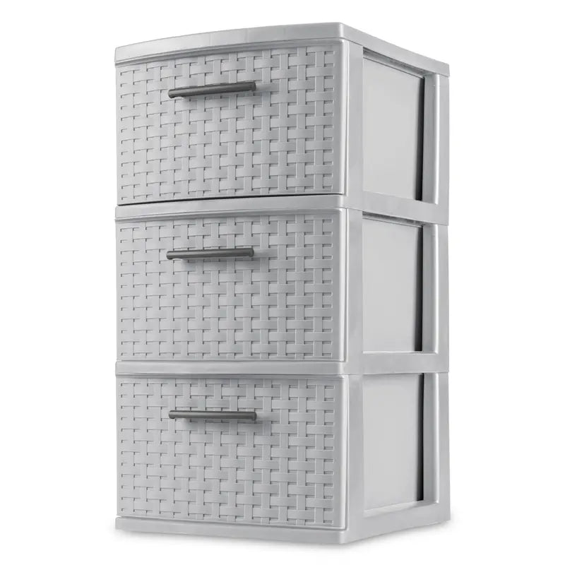 Sterilite Cement-Weave 3-Drawer Vertical Storage Tower