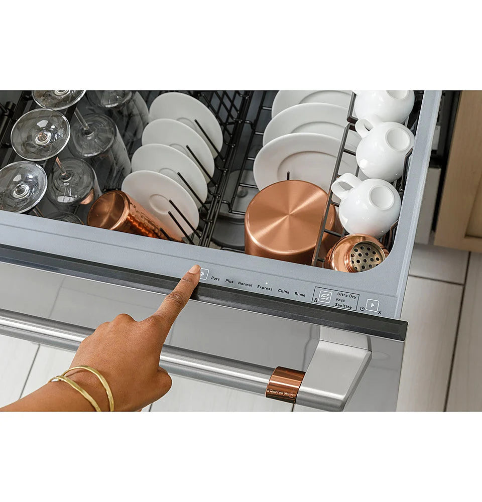 Café 24" Top Control Built-In Double Drawer Dishwasher - Stainless steel