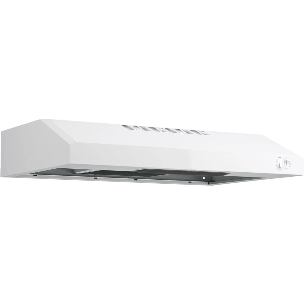 GE - 30" Convertible Range Hood - White on white