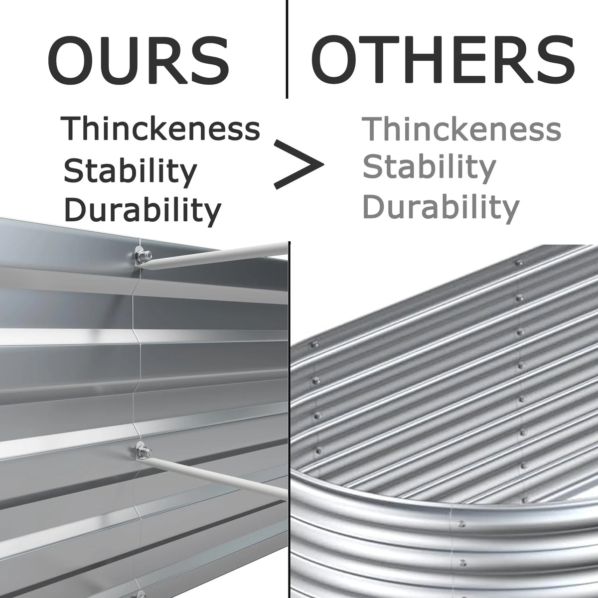 Foxlang 2 Pack 8x4x1ft Galvanized Raised Garden Bed