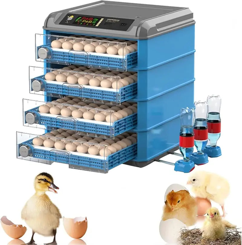 Digital Egg Incubator  192/256/500 Capacity, Auto-Turn, Temp/Humidity Control & LED Display