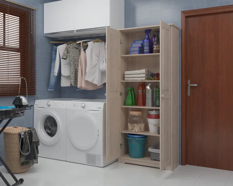 Solid Wood Pantry Storage Cabinet, Freestanding Kitchen Cupboard, Closet with Shelves