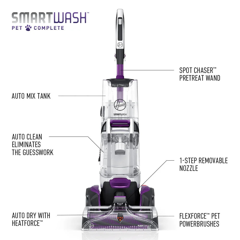 Hoover SmartWash Pet Complete Automatic Carpet Cleaner Machine . FH53010
