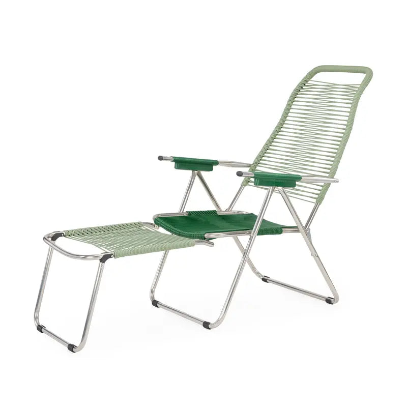Spaghetti Outdoor Lounge Chair – Sage Green Woven Frame