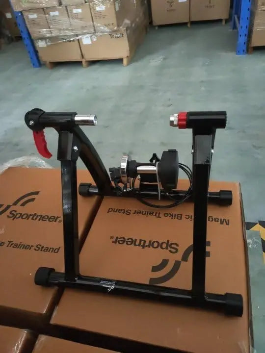 Sportneer Magnetic Indoor Bike Trainer – 6-Level Resistance Stationary Cycling Stand with Noise-Reduction Wheel