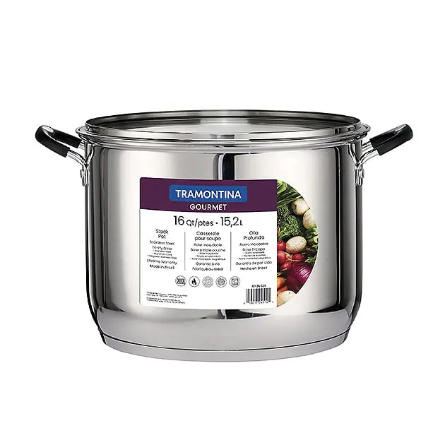 Tramontina 16 Quart Stainless Steel Covered Stock Pot