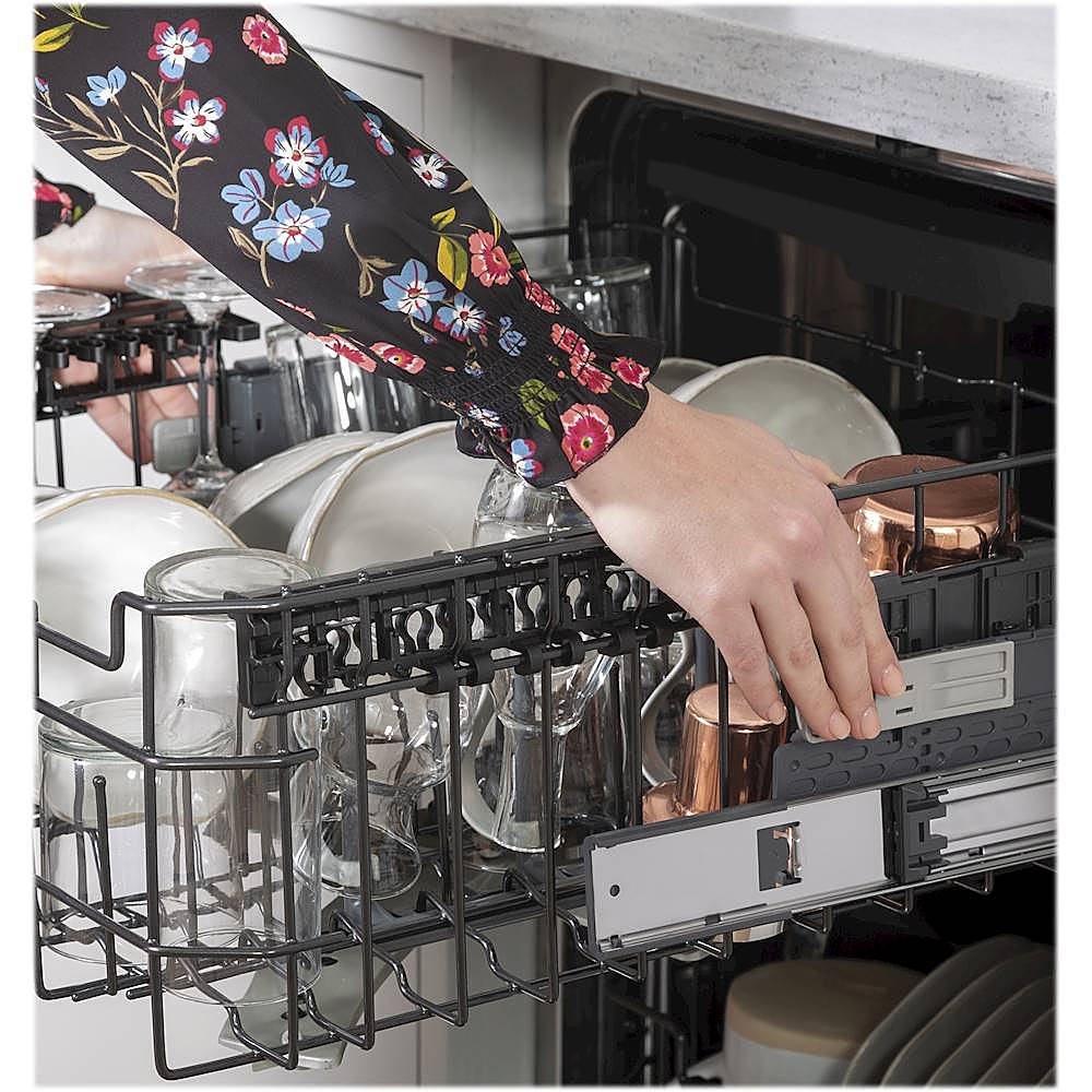 Café - 24" Top Control Tall Tub Built-In Dishwasher with Stainless Steel Tub and Silverware Jets - Stainless steel