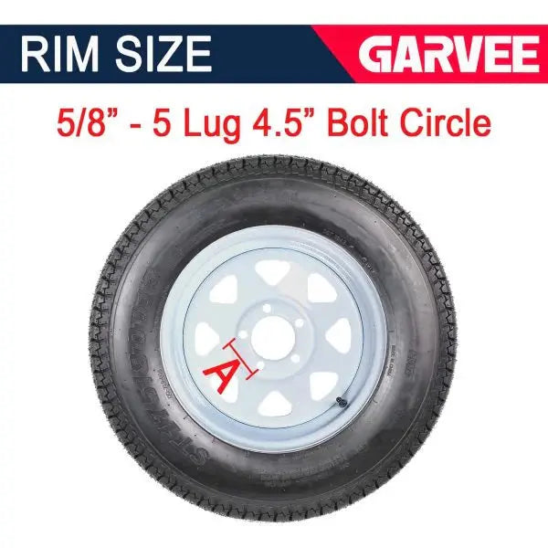 Trailer Tire & Wheel Combo – 175/80-13 White Spoke Rims, 5-Lug, Load Range C (2-Pack)
