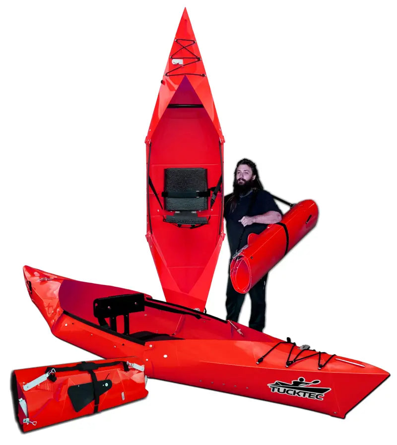 TUCKTEC 10-Foot Pro Folding Kayak – Dark Yellow, Ultra-Portable Design