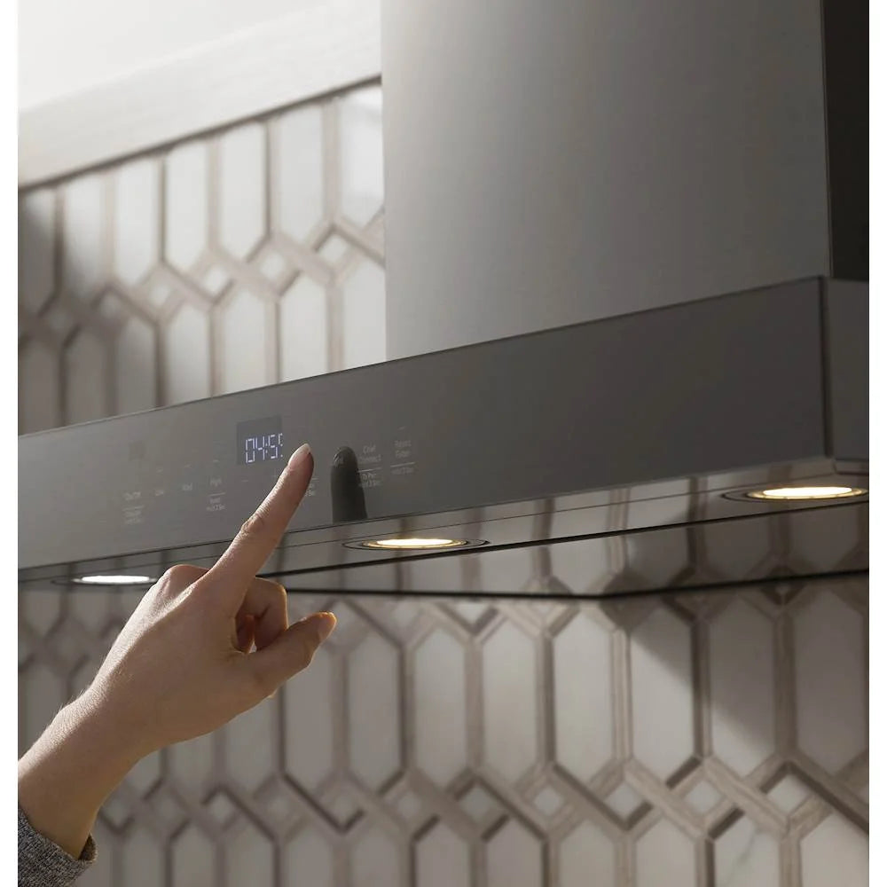 GE - 36" Convertible Range Hood - Black stainless steel