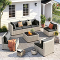 UDPATIO 7-Piece PE Wicker Sectional — Modular Outdoor Conversation Set with Lounge & Corner Configurations