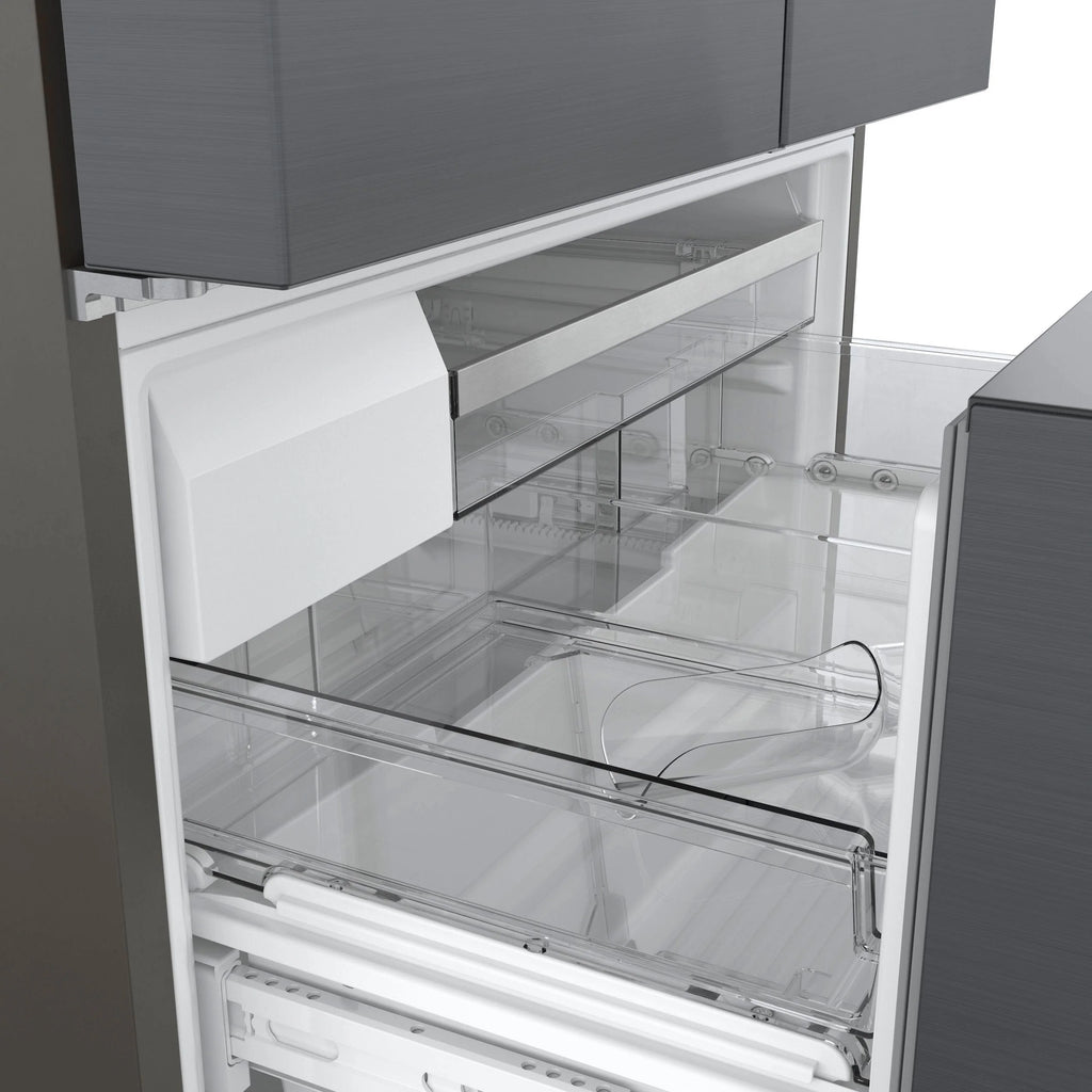 Bosch - 800 Series 21 Cu. Ft. French Door Counter-Depth Smart Refrigerator - Black stainless steel