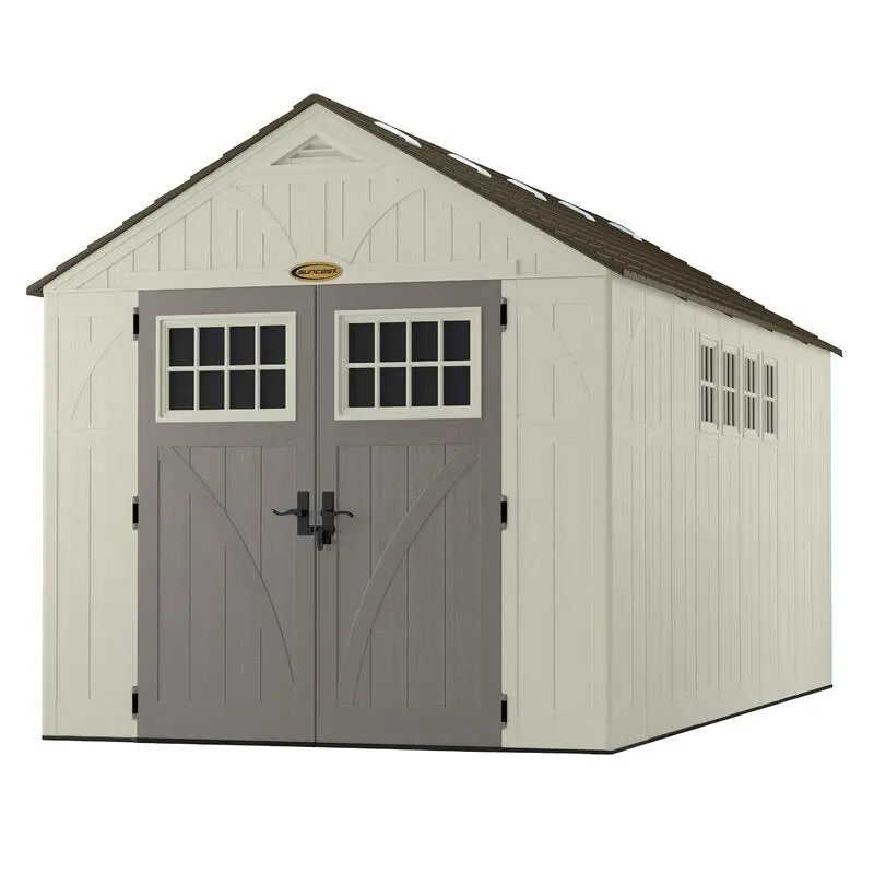 Tremont Heavy-Duty Outdoor Shed – 8 ft x 16 ft Plastic Storage Solution