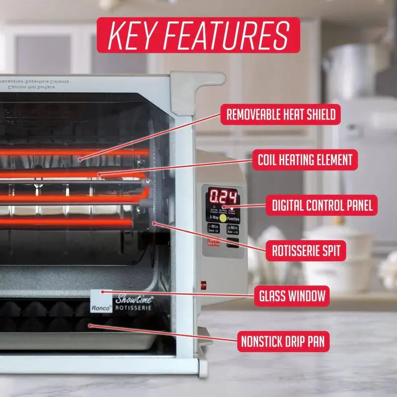 Digital Platinum Showtime Countertop Rotisserie Oven  ST5000PLAT Model with Precise Temperature Control and Multi-Function Cooking