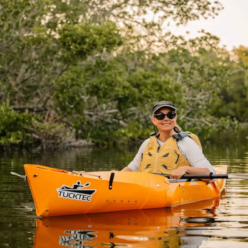 TUCKTEC 10-Foot Pro Folding Kayak – Dark Yellow, Ultra-Portable Design