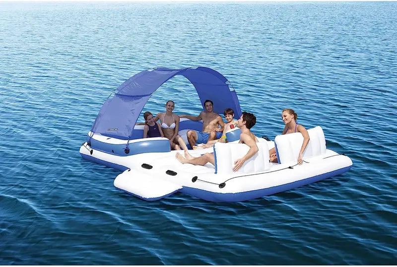 Tropical Breeze 6-Person Floating Island Raft for Lakes and Pools