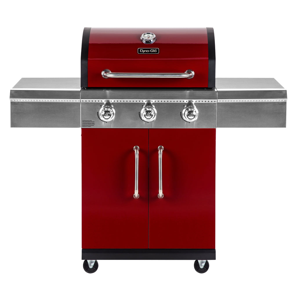 Glo 3 Burner Red Propane Gas Grill