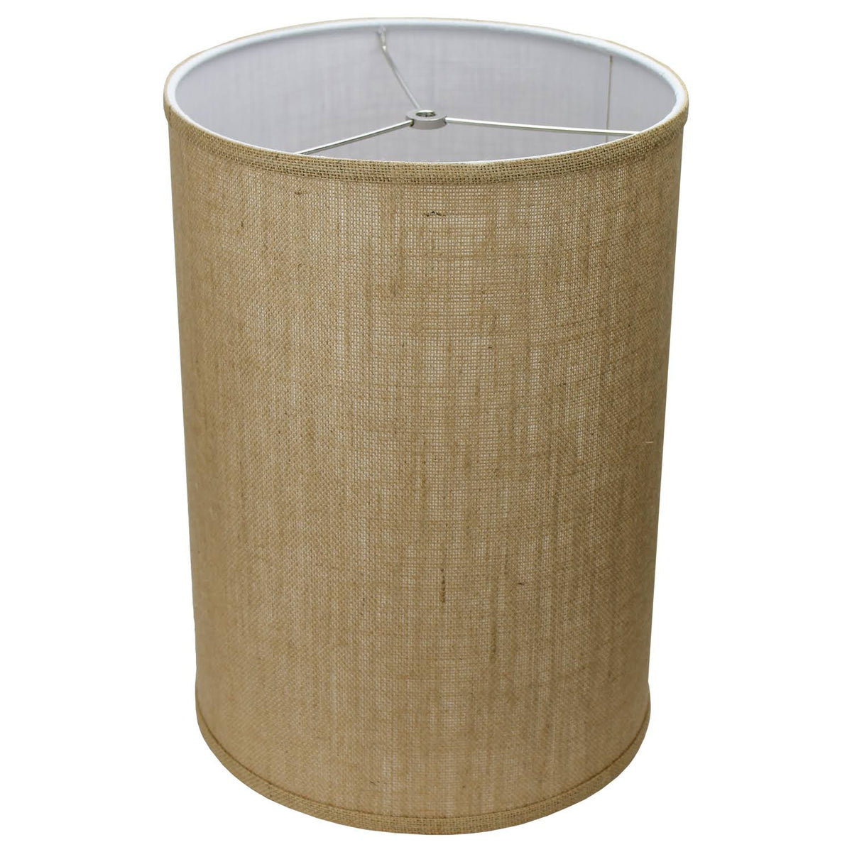 FenchelShades.com 12" Diameter x 17" Height Drum Lampshade Retro Rustic Vintage Hardback USA Made (Burlap Natural)