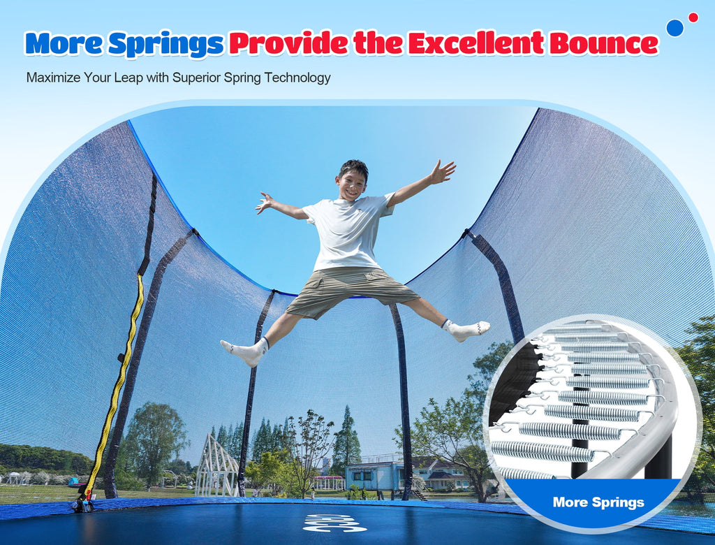 ORCC 1200 lb Capacity Oval 8X13FT Heavy - Duty Yard Trampoline for Kids & Adults with Safety Enclosure, 1.6mm Thickened Steel Frame & Reinforced Legs, Outdoor Gymnastics Trampoline