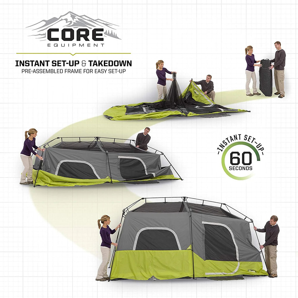 CORE Instant Cabin 14 x 9 Foot 9 Person Cabin Tent with 60 Second Assembly(Used)