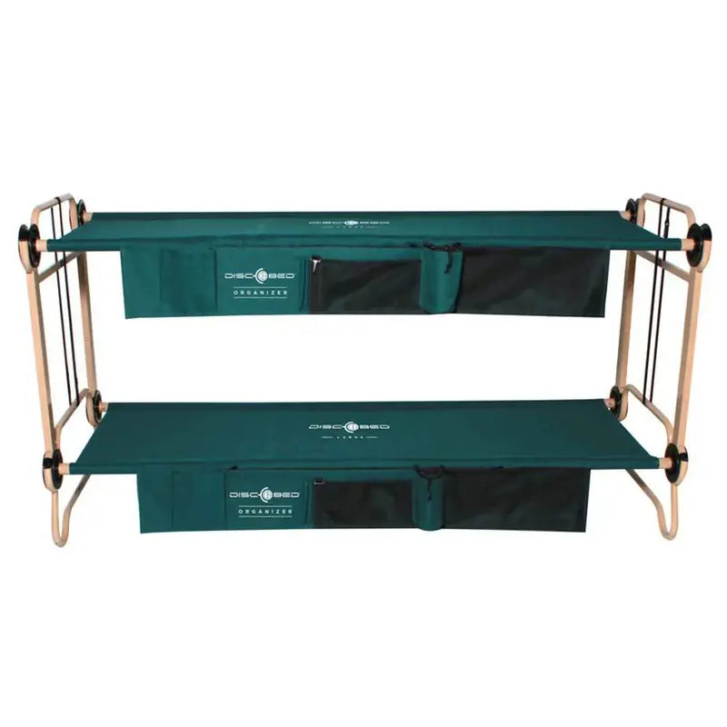 Disc-O-Bed Cam-O-Bunk Large Double Cot  Benchable Military-Grade Camping Cot with Integrated Storage Organizers
