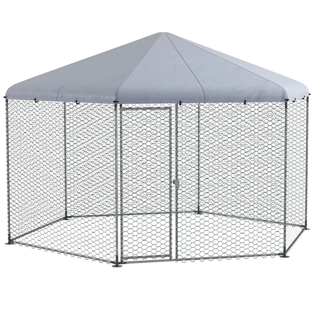 GFVCNIO PawHut Large Metal Coop Run for Ducks and Rabbits with Waterproof and Anti-UV Cover Walk-in Poultry Cage Hen House for Outdoor and Yard Farm Use 13' x 11.4' x 8.6'
