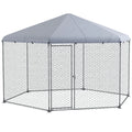 GFVCNIO PawHut Large Metal Coop Run for Ducks and Rabbits with Waterproof and Anti-UV Cover Walk-in Poultry Cage Hen House for Outdoor and Yard Farm Use 13' x 11.4' x 8.6'
