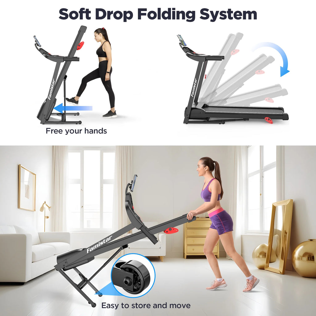 Folding Treadmill W/ Incline, 3.5HP Treadmill for Home W/330 lb Capacity, 71 Programs