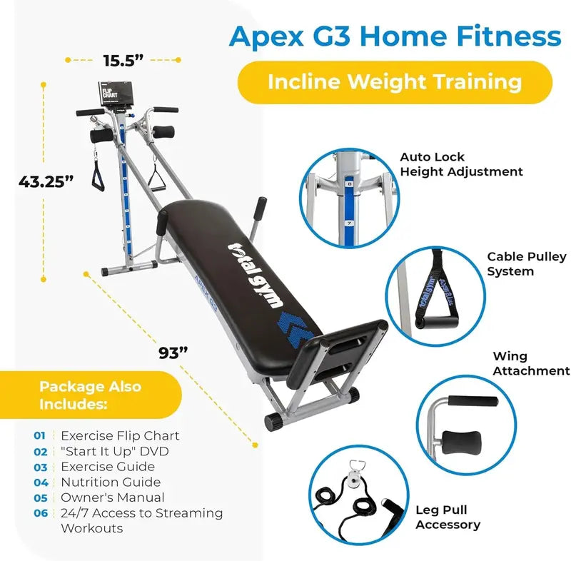 Total Gym APEX Home Fitness System – Full-Body Workout Equipment