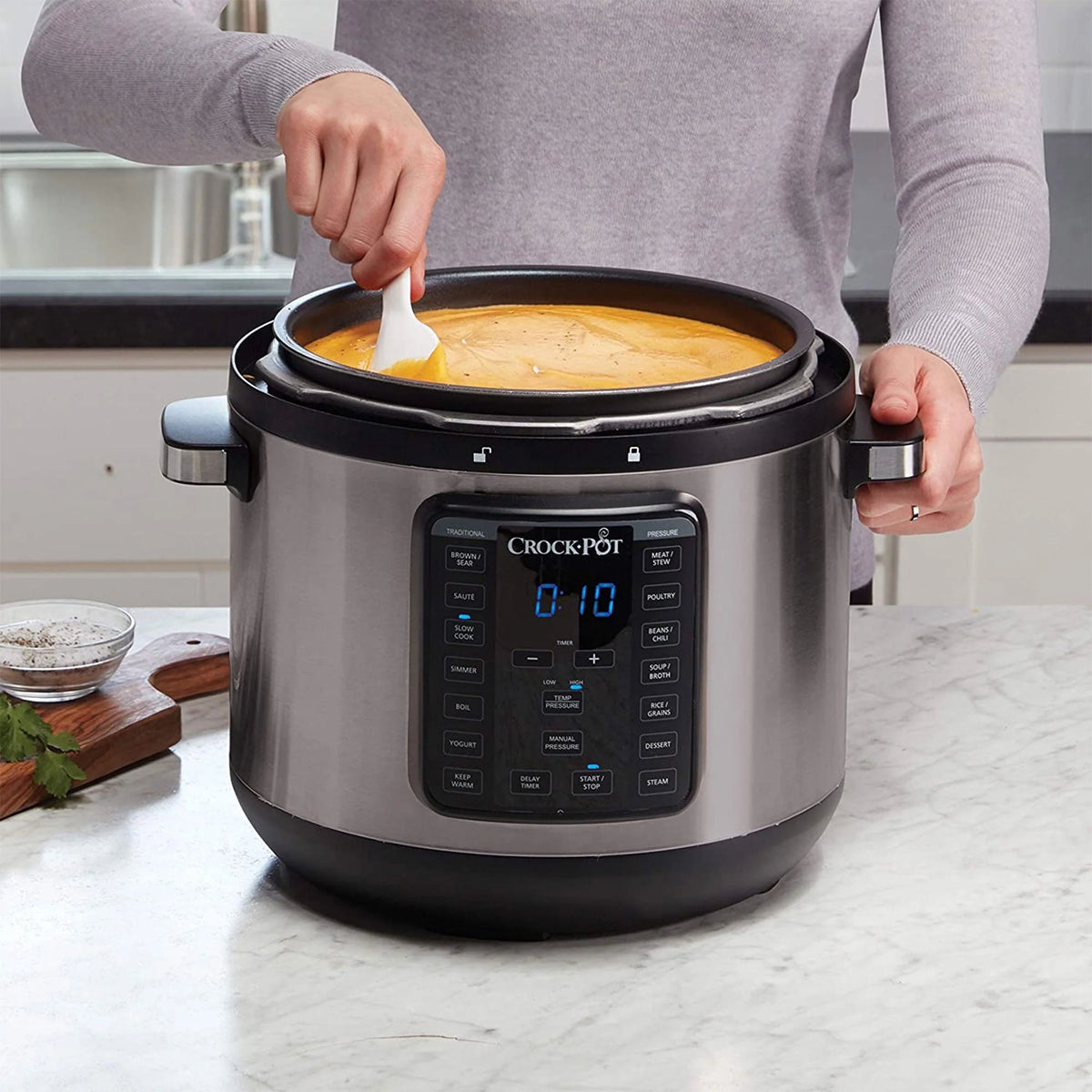 Crock-Pot 8qt 13 Program Crock Pressure Cooker w/ Lid, (Open Box)
