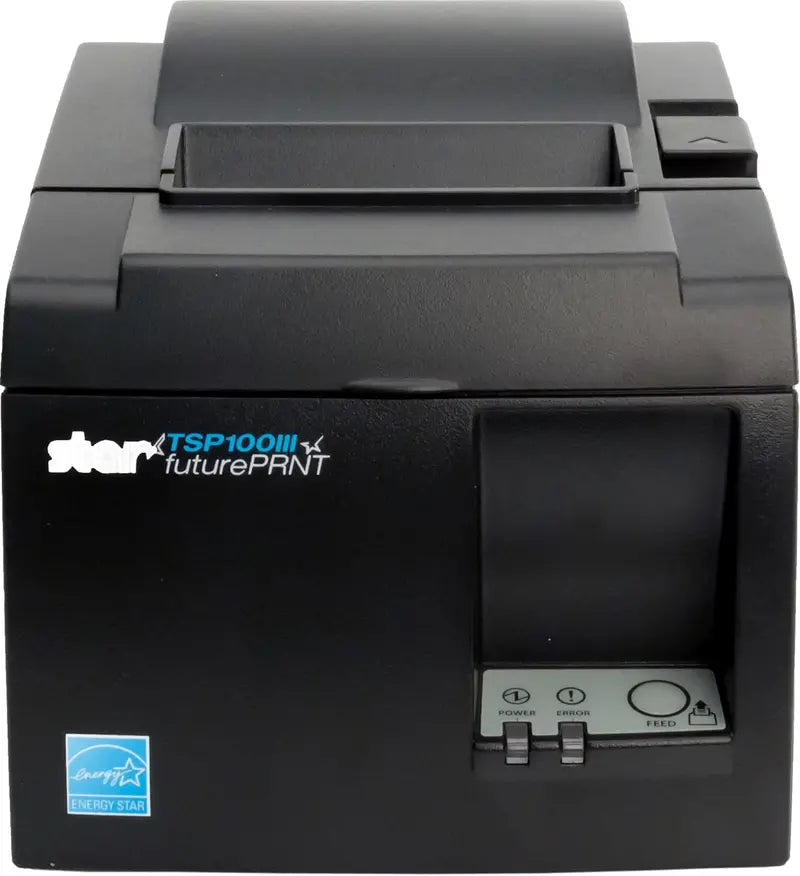Star Micronics TSP143IIIBi Bluetooth Thermal Printer with Auto-cutter & Power Supply – iOS/Android/Windows Compatible, Gray