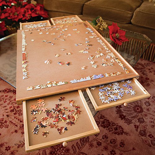 Bits and Pieces Jumbo 1500 Piece Puzzle Plateau W/ Storage Drawers�� 26x35"