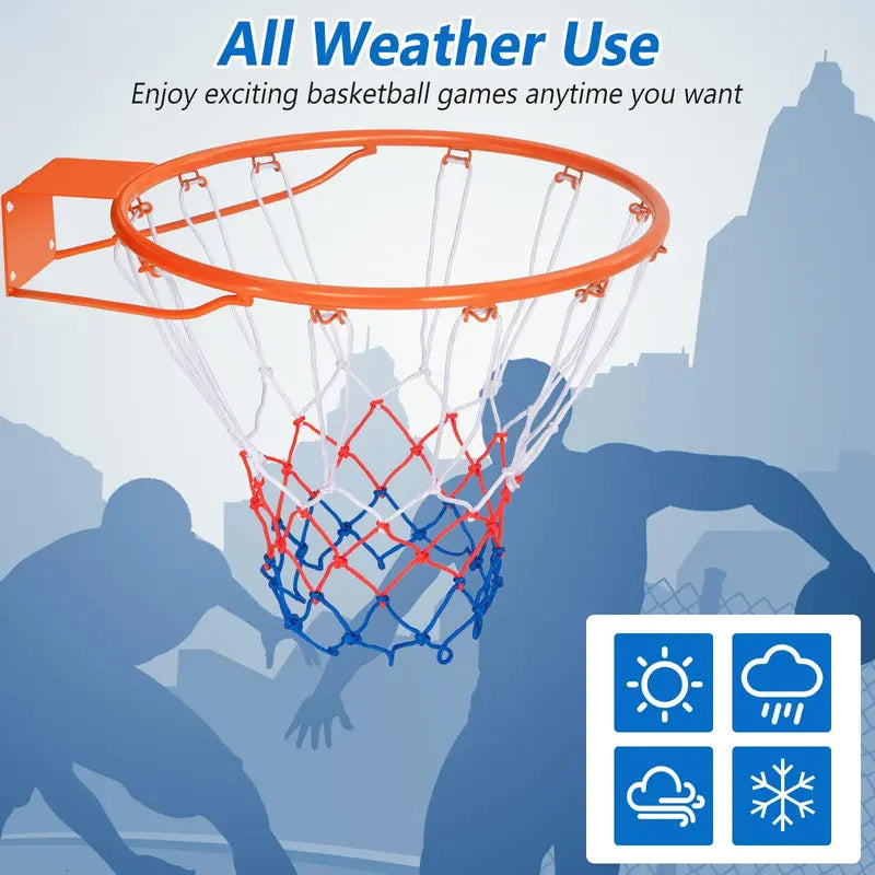 Universal Replacement Basketball Rim – 15″/18″ All-Weather Hoop with Durable Net