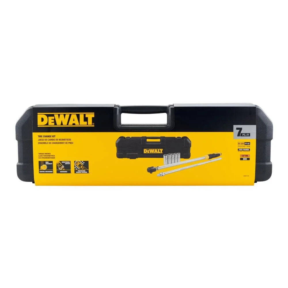 DW 1/2" Drive Torque Wrench Tire Change Kit 7pc DWMT17107 from DW