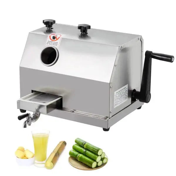 Commercial-Grade Manual Sugarcane Juicer  Triple Stainless Steel Roller Press, 2.4 Feed Opening, 110 lbs/hr Output