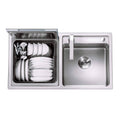 Fotile SD2F-P3 2-in-1 Counter-Top Mounted Sink & Dishwasher Combination System with Heavy Dish Sanitizing in Stainless Steel