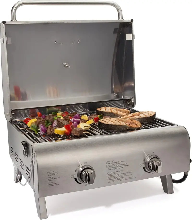 Cuisinart Chef Style 2-Burner Tabletop Propane Grill  Lightweight Outdoor Cooking