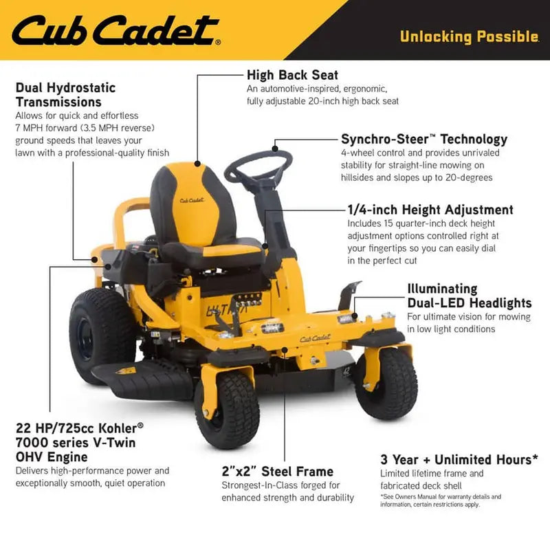 Cub Cadet Ultima ZTS1 Zero-Turn Mower  42-Inch Fabricated Deck, 22-HP Kohler Engine