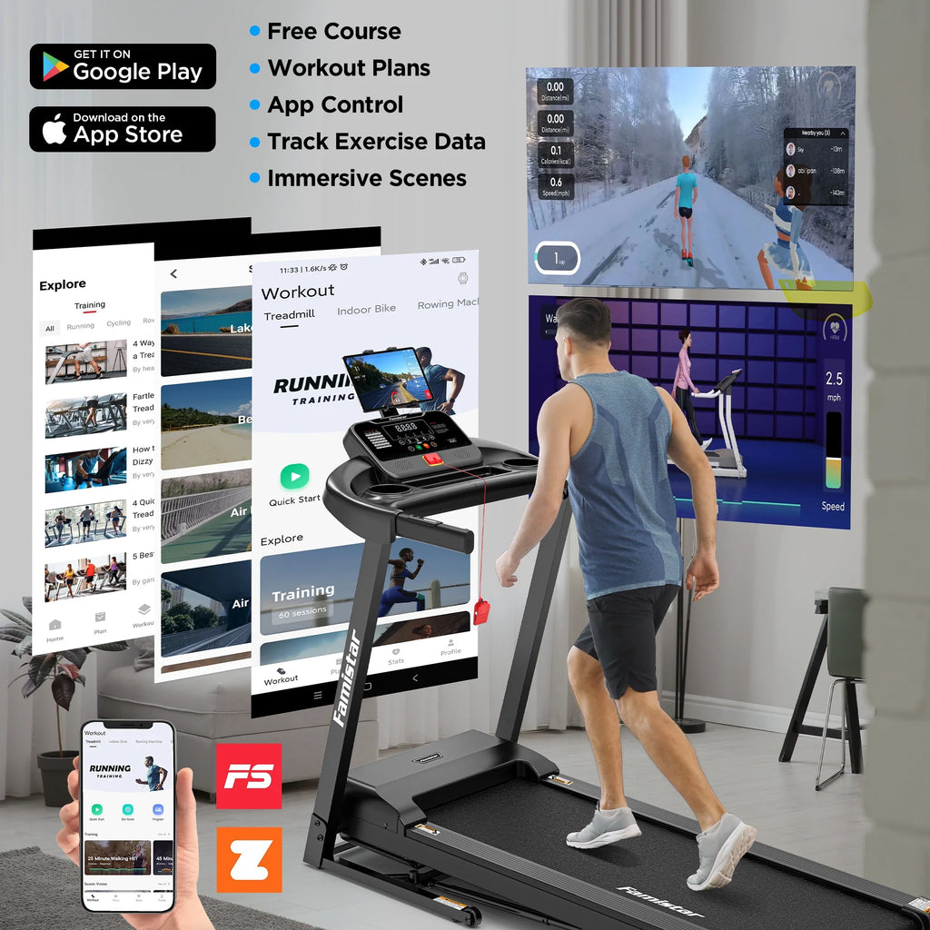 Folding Treadmill W/ Incline, 3.5HP Treadmill for Home W/330 lb Capacity, 71 Programs
