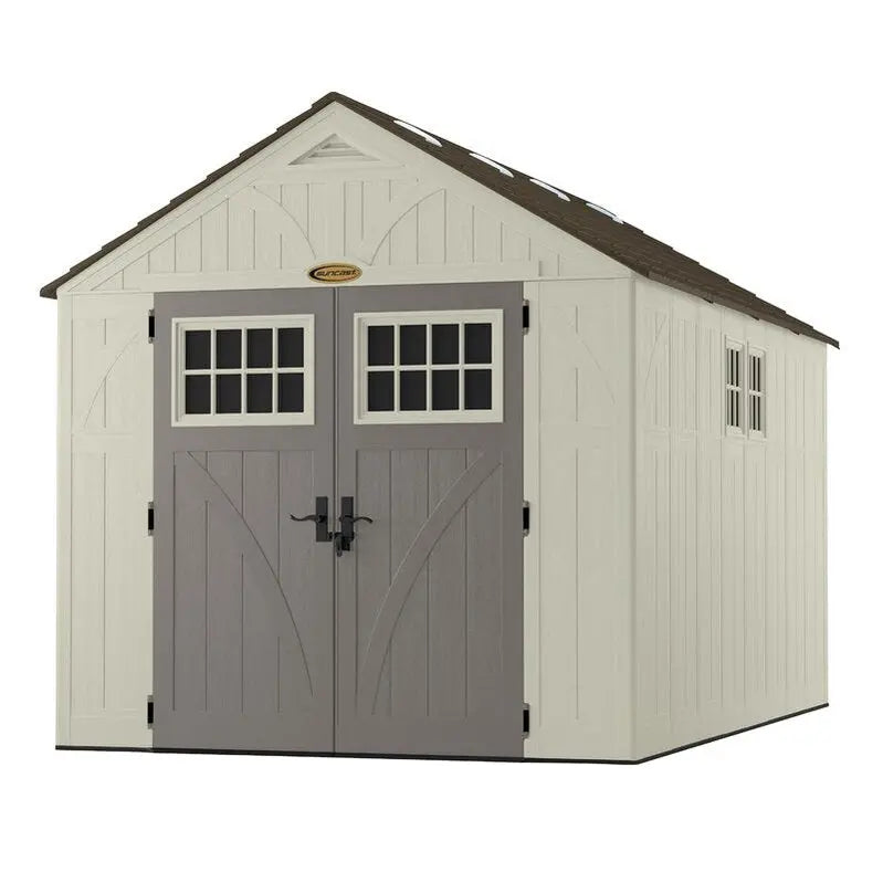 Tremont 8′ x 13′ Heavy-Duty Plastic Storage Shed – Weather-Resistant Outdoor Utility Shelter