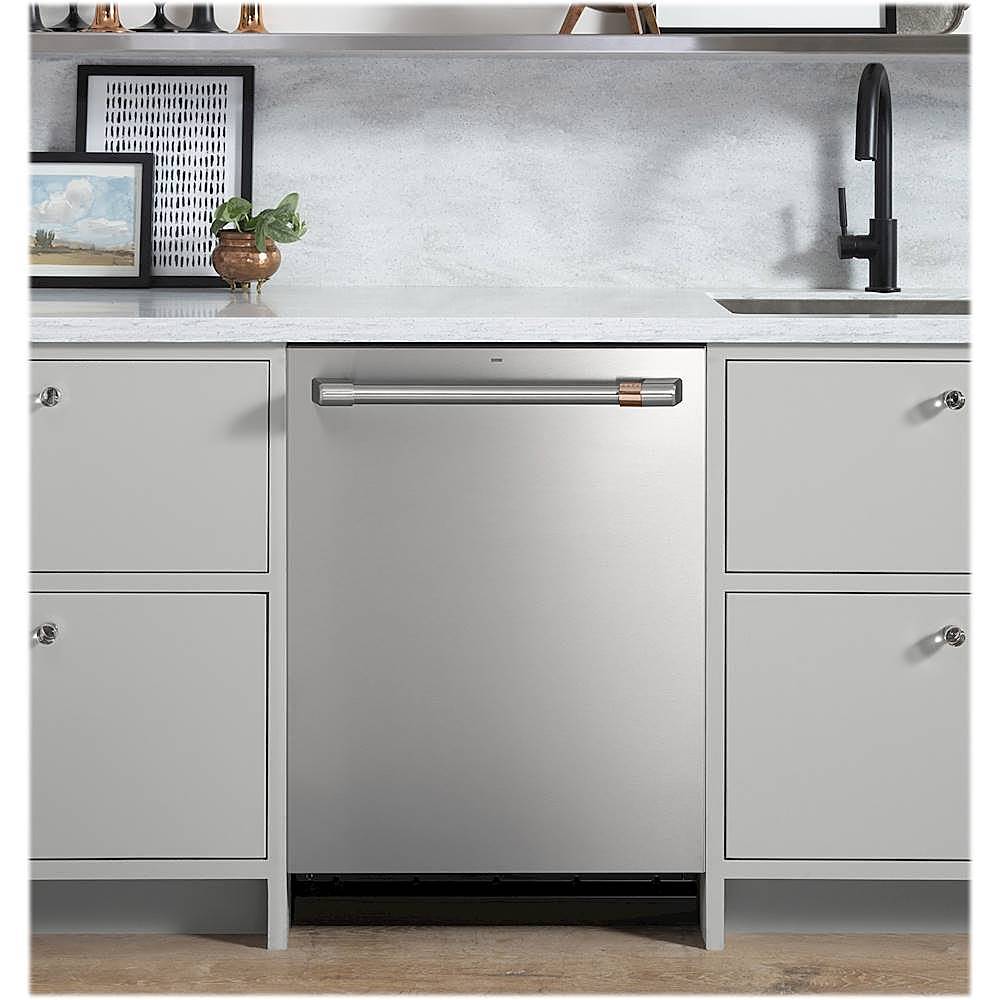 Café - 24" Top Control Tall Tub Built-In Dishwasher with Stainless Steel Tub - Stainless steel